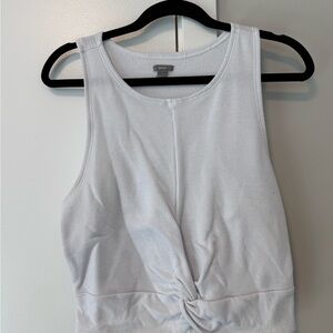 Aerie White Twist-Detail Tank Top
